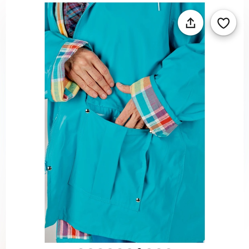 Misty Harbor blue plaid lined raincoat size: large - Picture 2 of 5